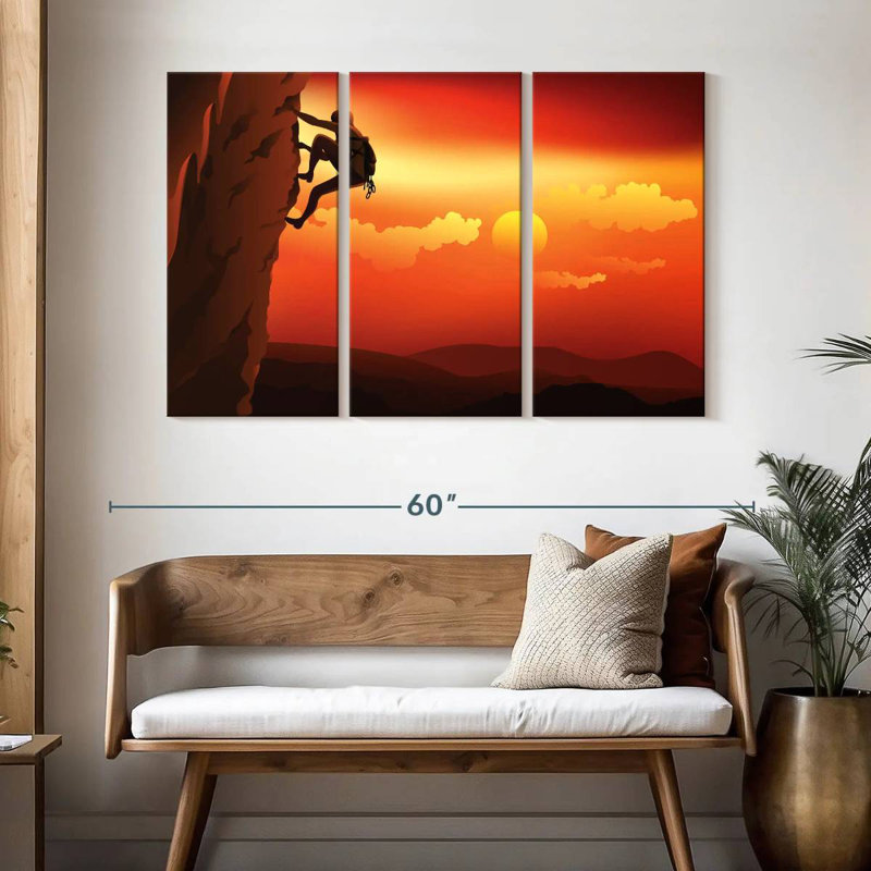 Escalade au crépuscule, H 32 po x l 50 po