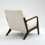Chaise d'appoint Mid-Century moderne avec structure en bois, chaises de salon rembourrées avec coussin de taille, fauteuil de lecture pour véranda de chambre à coucher