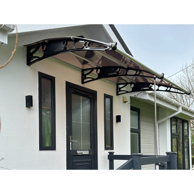 3.5m Width x 1.5m Depth Door Canopy Black-Bracket Bronze-Sheet