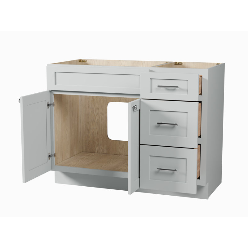 Meuble-lavabo simple 45 po avec tiroir Disar, Gris