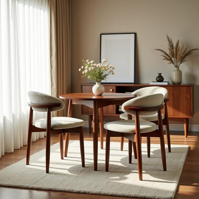 Chaises de salle à manger en bois, chaises d'appoint de cuisine rembourrées en tissu moderne, chaise de salle à manger de ferme avec repose-pieds