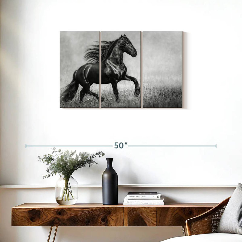 Brampt Black Friesian, 20" H x 33" W