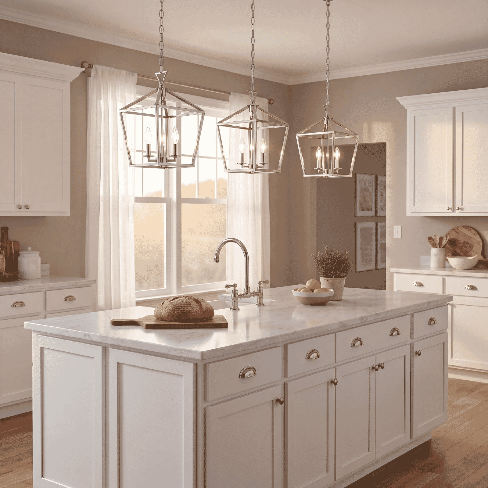 Hastings 3-Light Chandelier, Satin Nickel