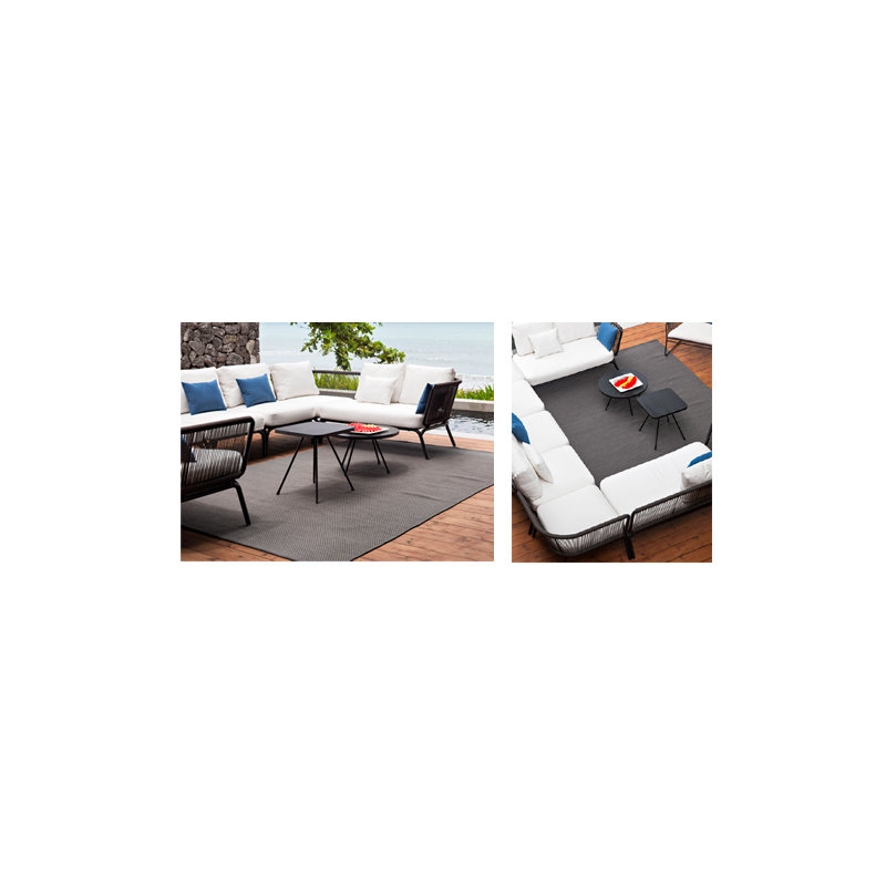 Attol Outdoor Square Coffee Table, 17.63" W x 17.63" L x 19.19" H, Anthracite