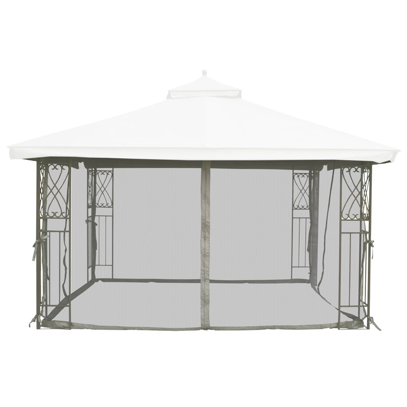 Gray 10' x 12' Replacement Mosquito Netting for Gazebo