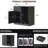 39.4" Fluted Coffee Bar Cabinet with Power Outlet, Mini Fridge Space & Wine Glass Rack-157673457