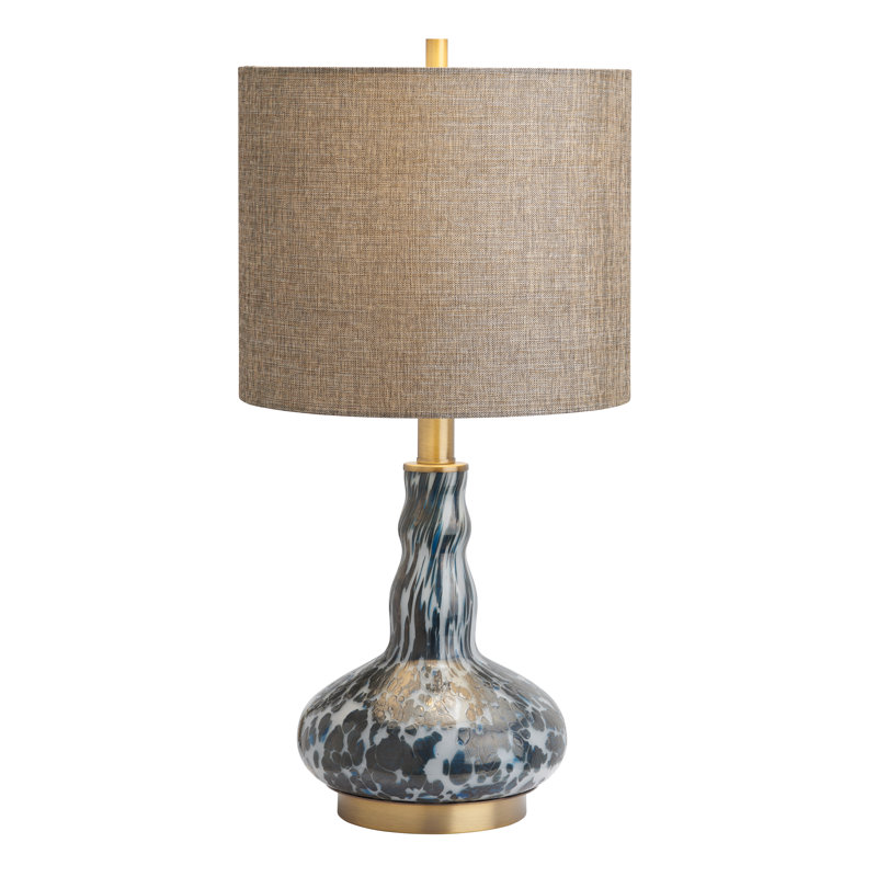 25.75" Metal Table Lamp With Tan Shade