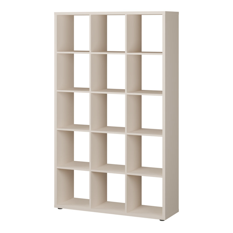 Mauro Cube Bookcase, (15 Shelves) 176.3cm.H x 176.3cm.W x 176.3cm.D, Beige