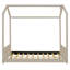 Lit double en velours pour lit double en bois beige