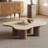 48'' Cloud Shaped Coffee Table, Modern Irregular Oval Pedestal Living Room Coffee Tables with 4 Round Bases-387128770