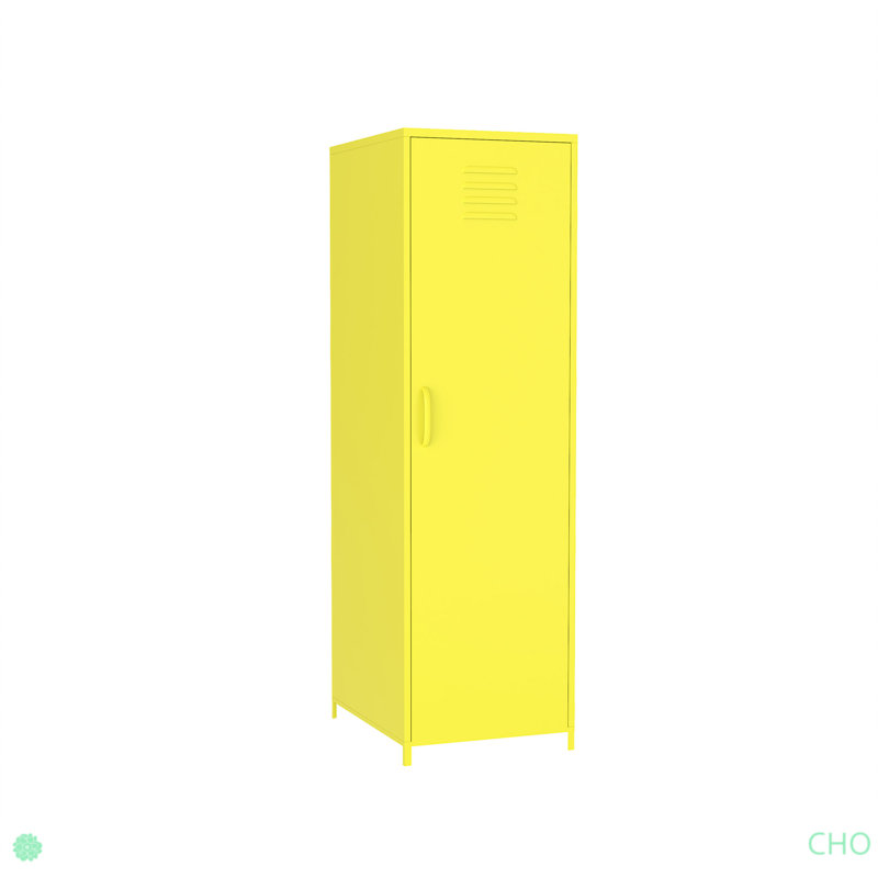 Armoire de rangement à une porte en acier jaune