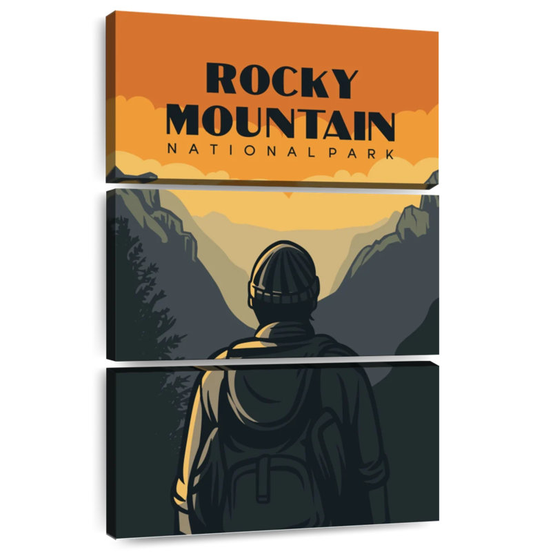 Senne Rocky Mountain Hiking Poster, 50" H x 32" W