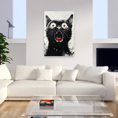 «Screaming Black Cat», art mural contemporain