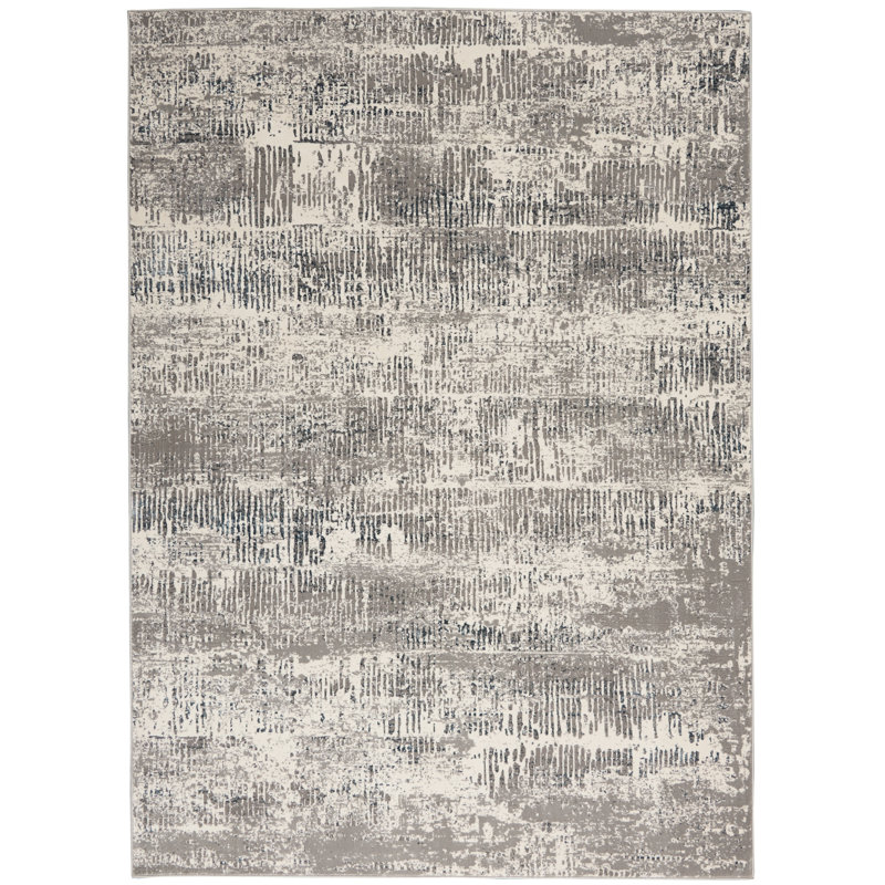 Uptown Abstract Area Rug in Gray, Rectangle 4' x 6'