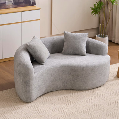 Canapé modulaire en chenille désossée LY-042 Boneless: à double profondeur (21,3 po et 26,8 po), sans assemblage, compact pour les petits espaces, 300 lb, L 66,9 po