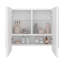 Pharmacie, deux portes battantes, trois tablettes spacieuses, design moderne et minimaliste, blanc
