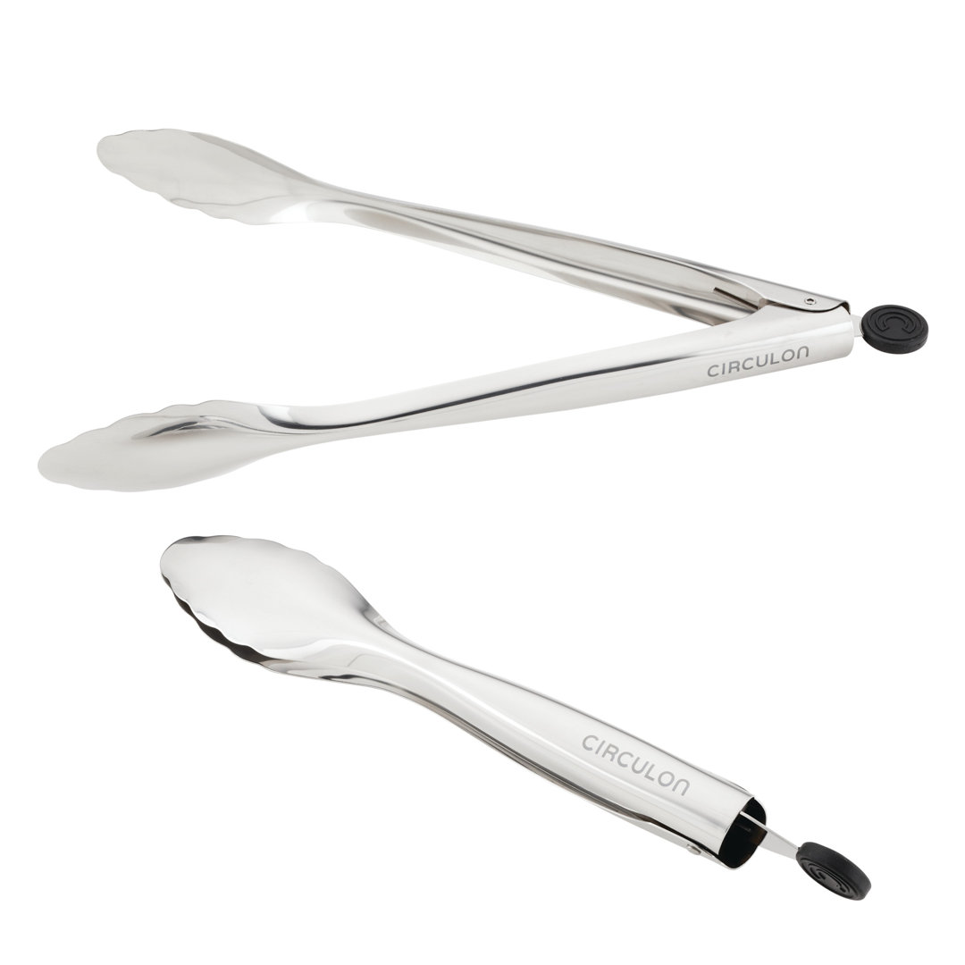Circulon Tools Stainless Steel Kitchen / Cooking Tongs Set, 2 Piece, Stainless Steel Circulon