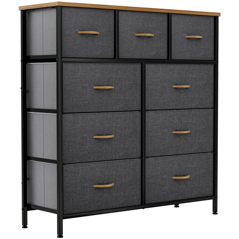 Ludwina 100cm W 9 - Drawer Chest of Drawers, Grey