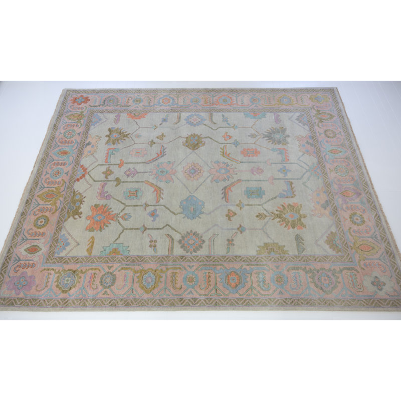 Anabel Hand Knotted Wool Oriental Area Rug, Rectangle 6' x 9'