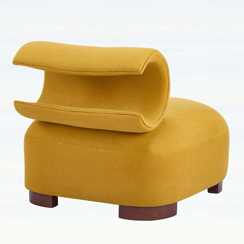 Chaise d'appoint pour le salon - Siège élégant et durable pour la maison et le bureau, Yellow+Brown