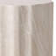 Table d'appoint ronde en travertin crème 18 po Ridge, tabouret colonne à bord ondulé contemporain, petite table de bout pour le vestibule