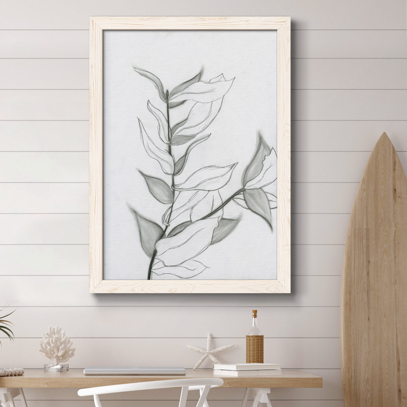 Charcoal Foliage I - Impression de cadre photo sur papier, Papier blanc, H 37,5 po x l 27,5 po x P 1,5 po