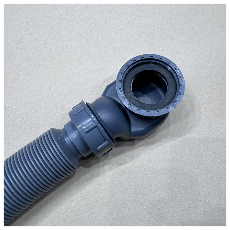 Tuyau de vidange de baignoire flexible en plastique gris, longueur 16,14 po avec corps de tube élastique