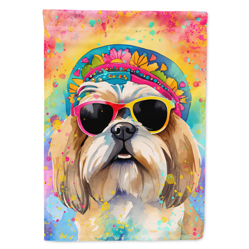 Drapeau de jardin Hippie Dawg, Shih tzu