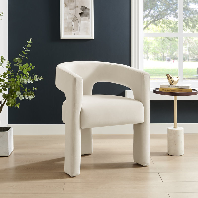 Dasantila Upholstered Dining Side Armchair, Light Beige
