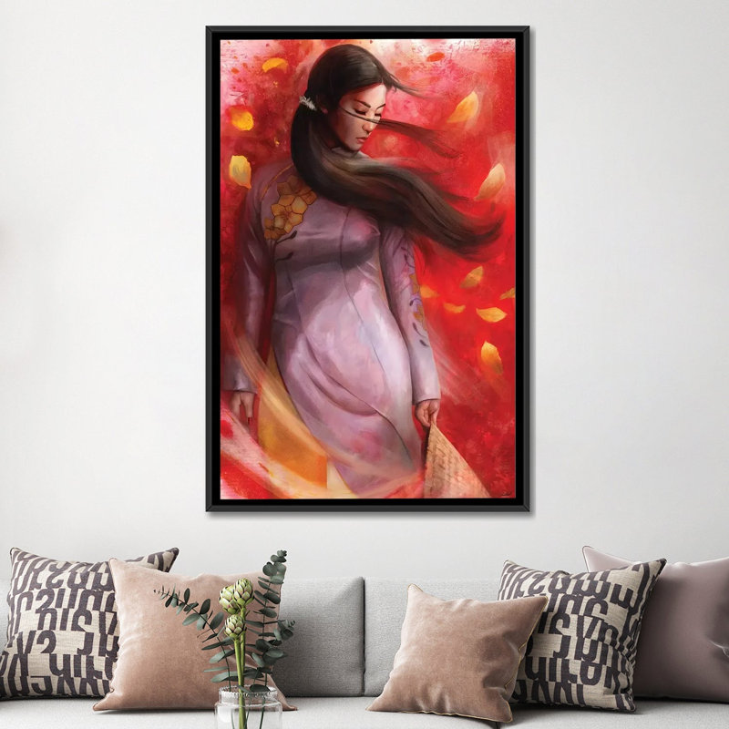 «Vietnam», impression sur toile, H 26 po x l 18 po x P 1,5 po, Toile avec cadre noir, Pas de tapis
