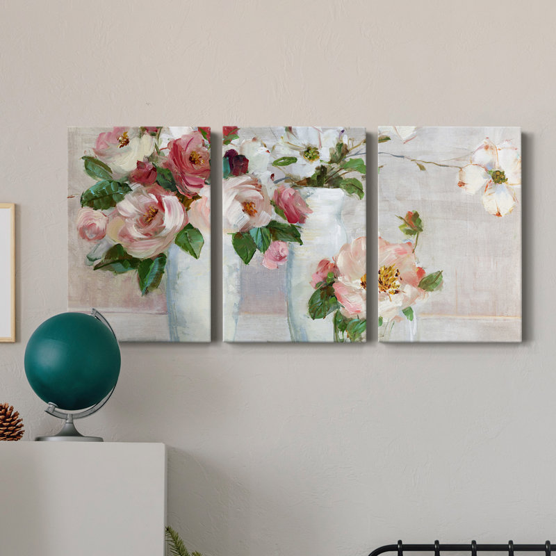 Shades Of Blush - Toile tendue avec châssis de qualité supérieure - Prêt à être accroché, H 27 po x l 54 po x P 1 po