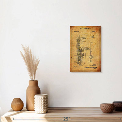 Brevet de saxophone sur toile
