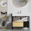 Meuble-lavabo de style industriel avec structure en métal-129463296