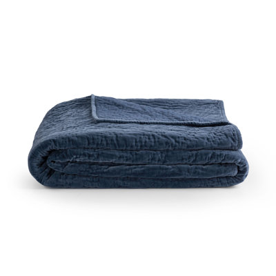 Elms Velvet Crisp Blue King Quilt