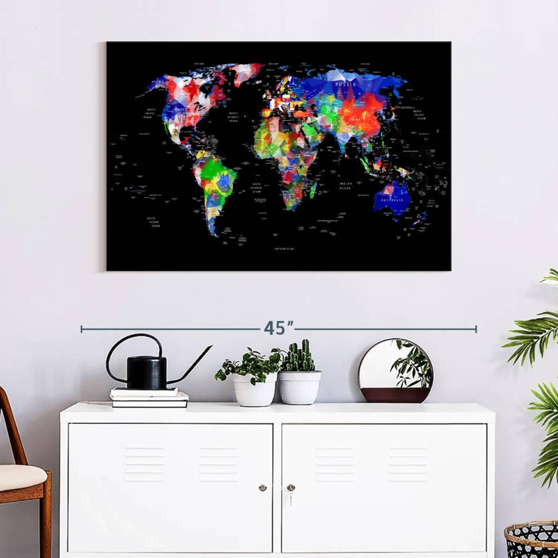 Aliaz Geometric Map, 26" H x 39" W