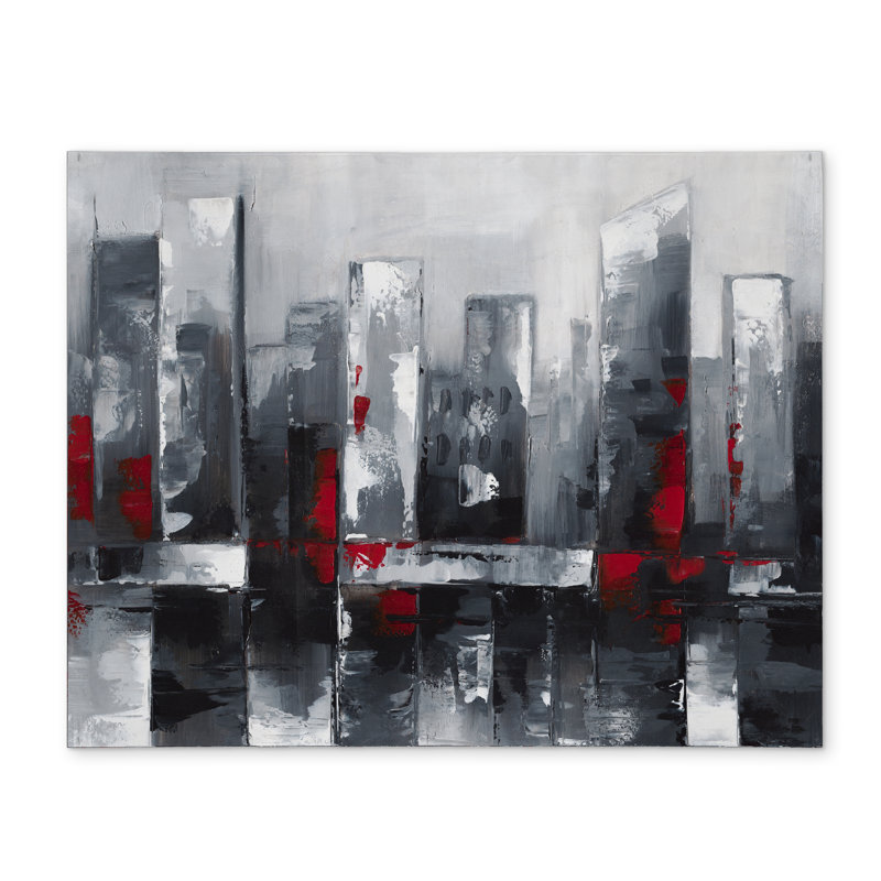 Building Cities Blue Polyester Placemat - Abstract Cityscape Decor