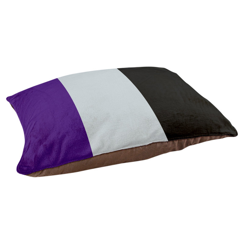 Coussin Houston, Moyen (H 9,5 po x l 28 po x P 18 po), Mauve / argent / noir