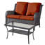 Ensemble de conversation pour patio avec table basse et canapé-causeuse, meubles en rotin pour la cour-133672076-133672077