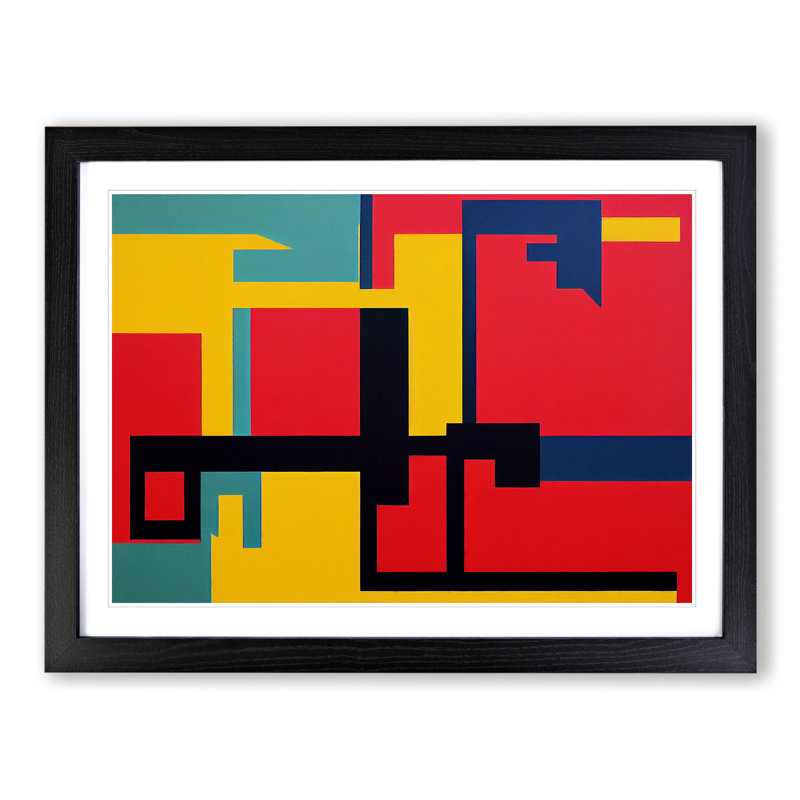 Bauhaus Vol.5 Abstract - Single Picture Frame Print, 25cm H x 34cm W x 2cm D, Black