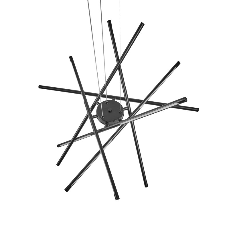 6 - Light Matte Black LED Novelty Pendant