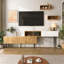 Unfinished TV Stand for TVs up to 75" with Fireplace Included