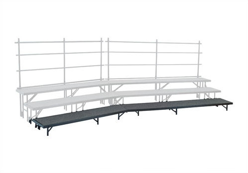 Chorale debout conique 1,5 pi x 5 pi, ensemble de scène en panneau dur, H 16 po x L 66 po, Gris