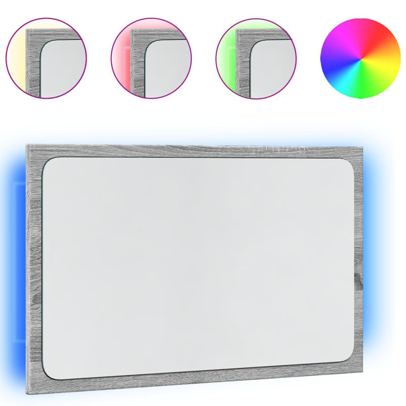 Daequan Flat Mirror, Grey Sonoma