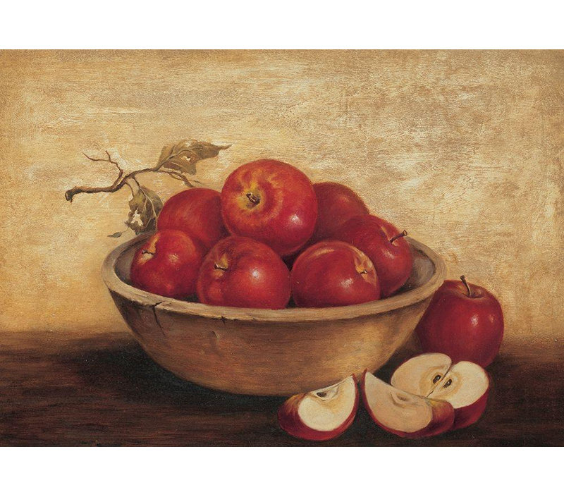 Art sur toile tendue Lark Manor ™: Bowl of Apples, H 35 po x l 48 po