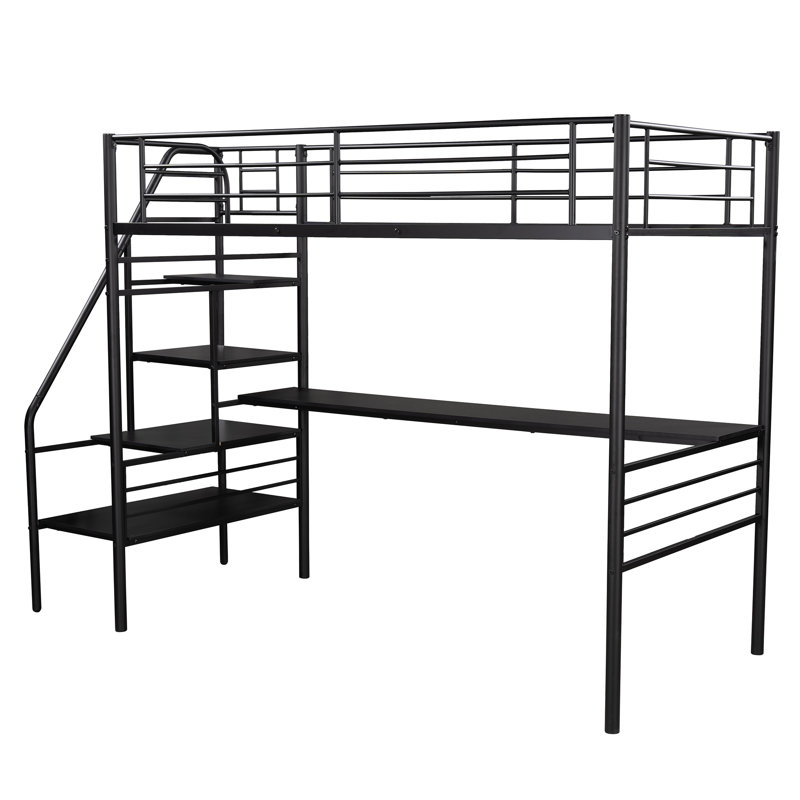 Dinges Twin Loft Bed with Shelves by Viv + Rae™