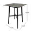 Table de salle à manger à hauteur de bar moderne 42 po, pieds en bois d'hévéa et plateau en stratifié-129856487-129856488