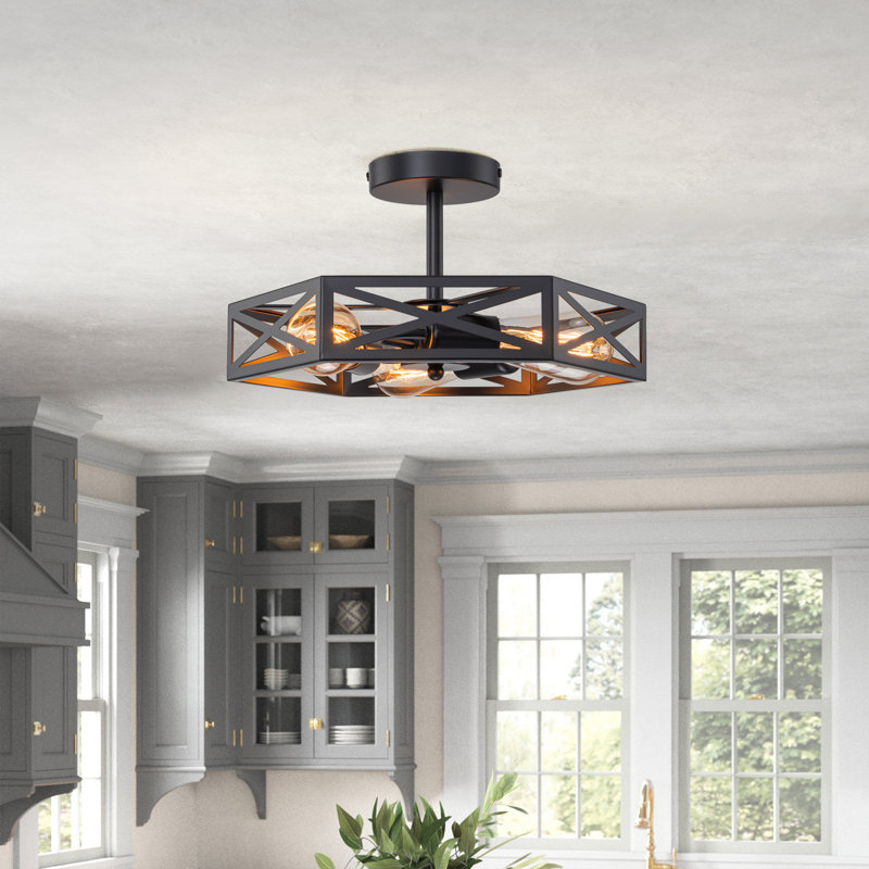 3-light Farmhouse Semi Flush Mount