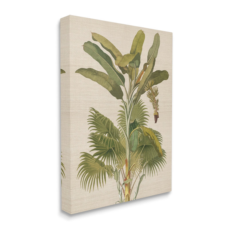 Art mural rétro sur toile par une plante tropicale rétro par Amber Sterling, H 20 po x l 16 po
