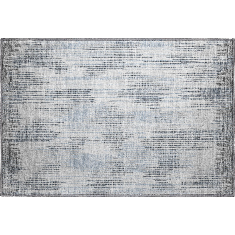 Premium Machine Washable Prisco Gray Rug, Rectangle 1'8" x 2'6"