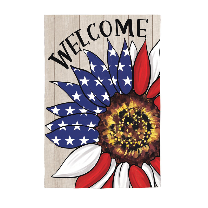 Drapeau patriotique de tournesol en toile de jute